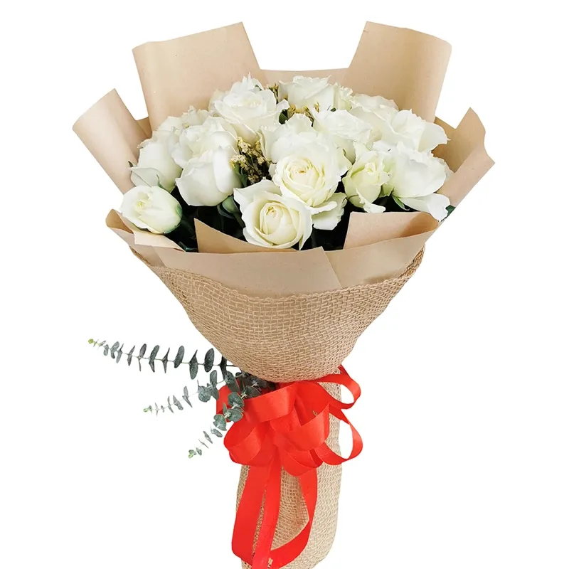 Букет из 35 роз белого цвета (40 см)